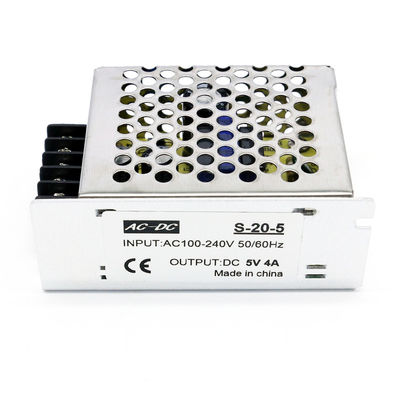 AC случая 100-240V электропитания DC 20W 5V переключая алюминиевый к водителю света прокладки СИД DC 5V 4A