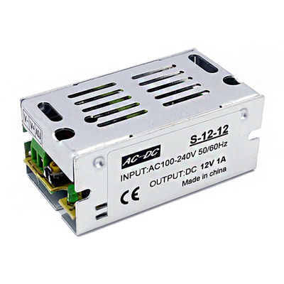 Алюминиевый AC электропитания 100V 240V переключателя случая к вольту 12W 1A DC 12