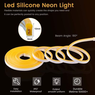 Прокладка приведенная приведенная света прокладки PVC Dc 12v 600leds 6*12mm неоновая водоустойчивая гибкая светлая